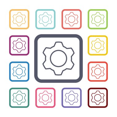 ayarları düz Icons set