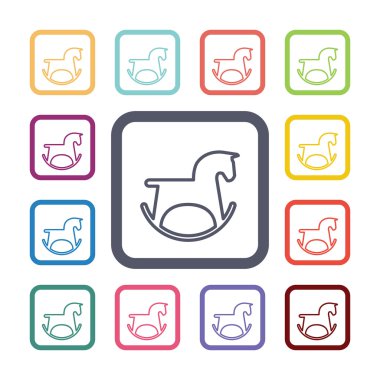 at oyuncak düz Icons set