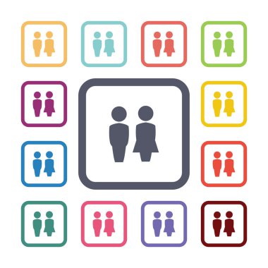 kız ve erkek Icons set düz