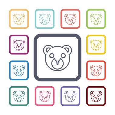 oyuncak düz Icons set ayı