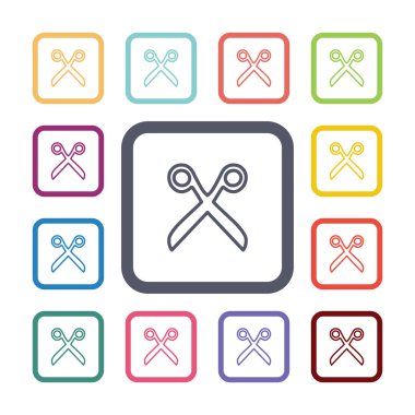 makas düz Icons set