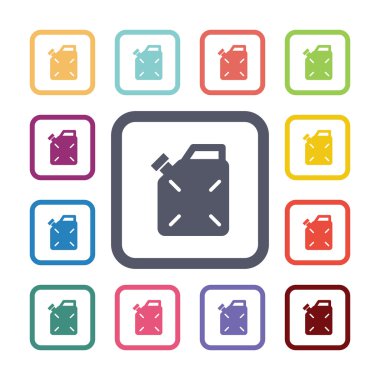 bidon düz Icons set