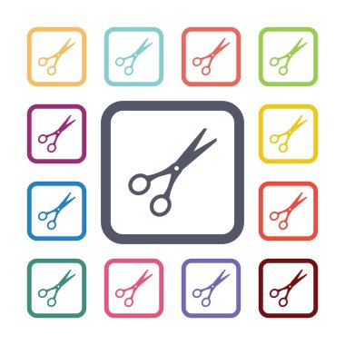 makas düz Icons set