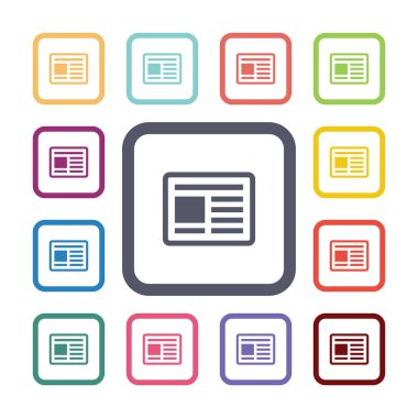 haber düz Icons set