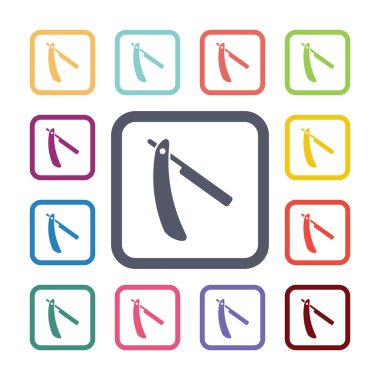 ustura düz Icons set