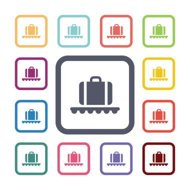 Havaalanı düz simgeler kümesi üzerinde Bagaj