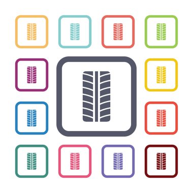 lastik düz Icons set