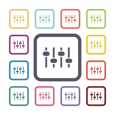 ses karıştırıcı düz Icons set