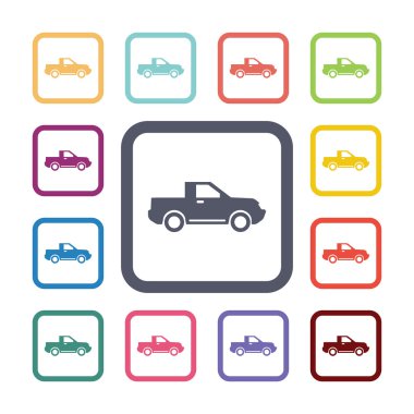 SUV düz Icons set