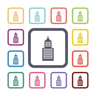 Bina düz simgeler se