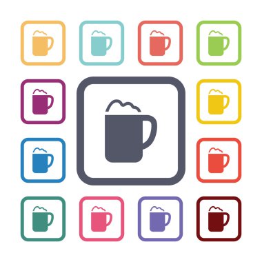 kapuçino düz Icons set