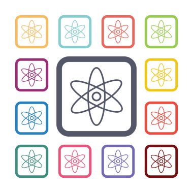 Atom düz Icons set