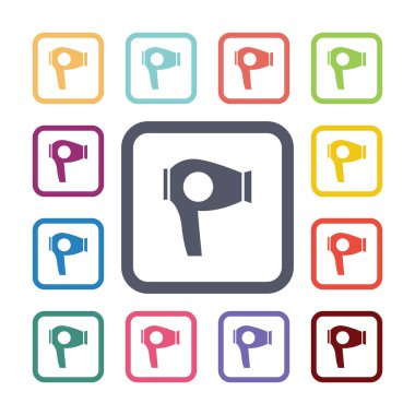 saç kurutma makinesi düz Icons set