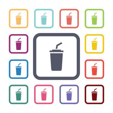 kahve düz simgeler kümesi