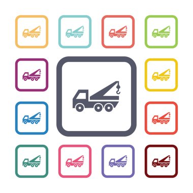 evacuator düz Icons set