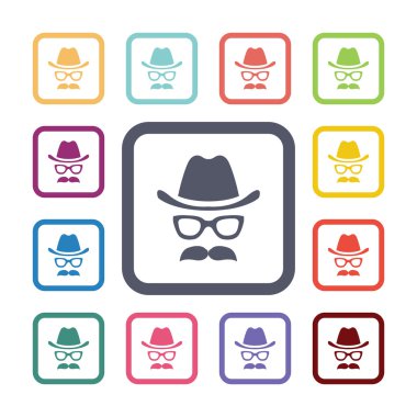 Berber düz Icons set