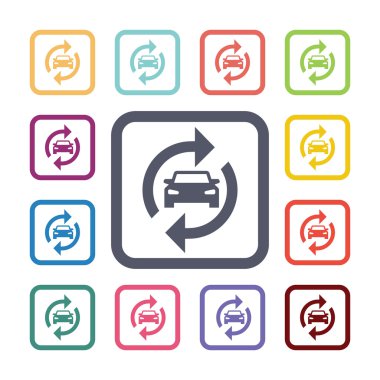 otomatik hizmet düz simgeler kümesi