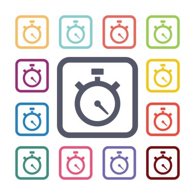 Zamanlayıcı düz Icons set