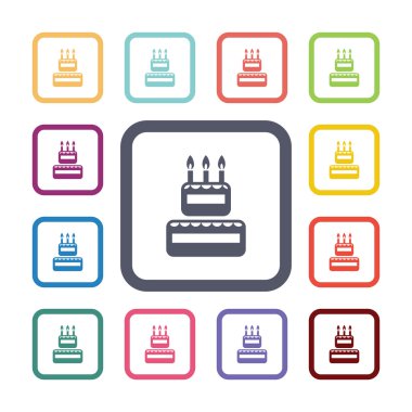 pasta düz Icons set