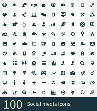 100 Sosyal Medya Icons set