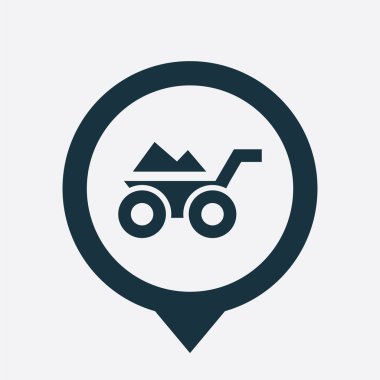 İnşaat el arabası simge harita PIN