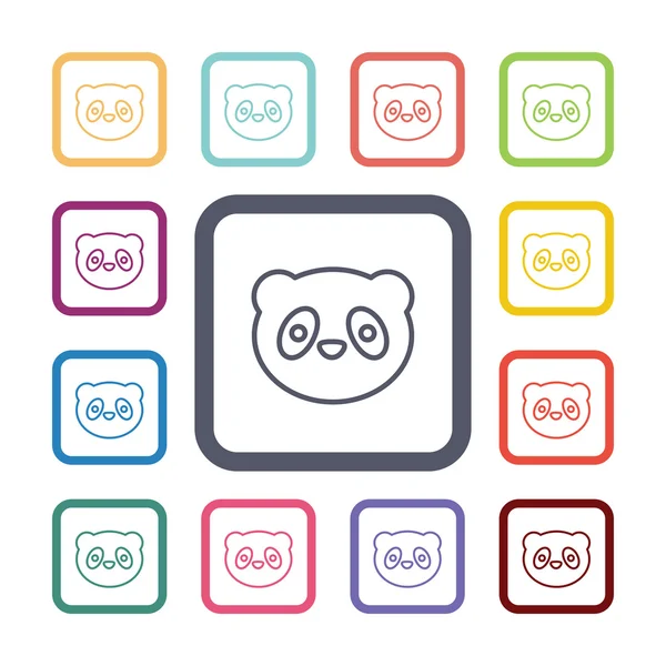 Panda flat icons set — Stock Vector