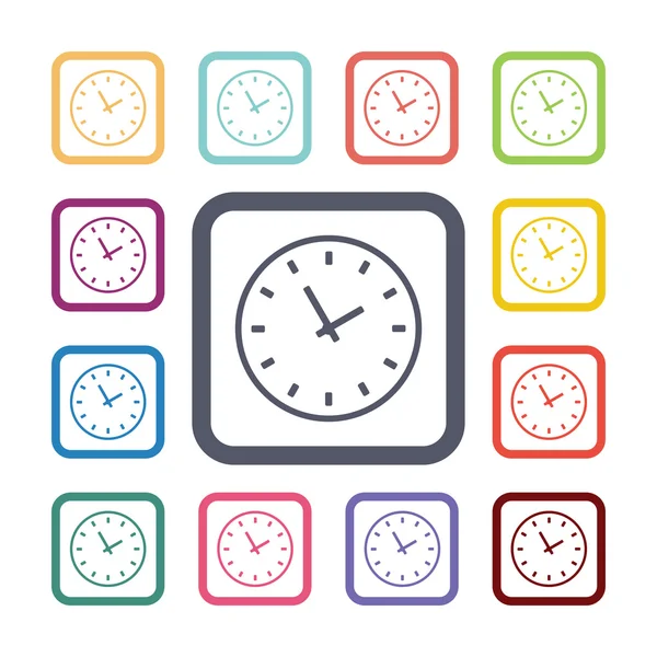 Time flat icons set — Stock Vector