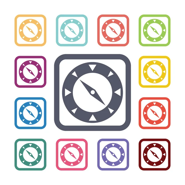 Compass flat icons set — Stock Vector