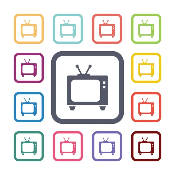 Tv flat icons set — Stock Vector