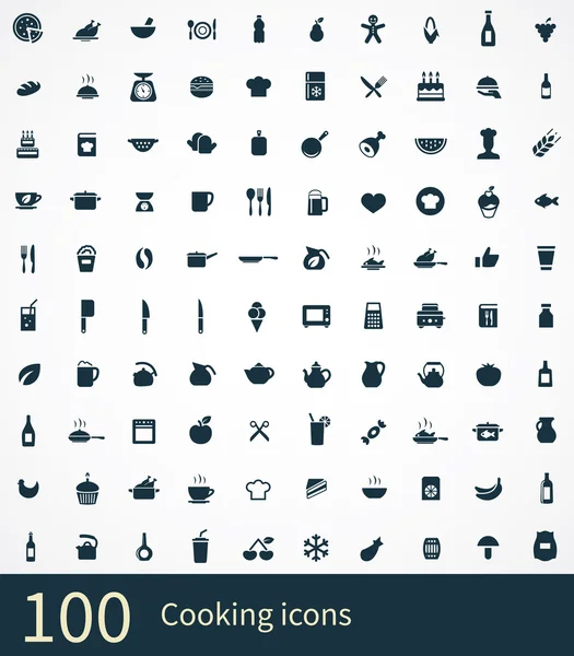 100 ícones de cozinha — Vetor de Stock