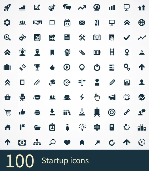 100 iconos de inicio conjunto — Vector de stock