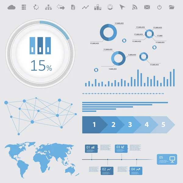 Big-Data-Infografiken — Stockvektor