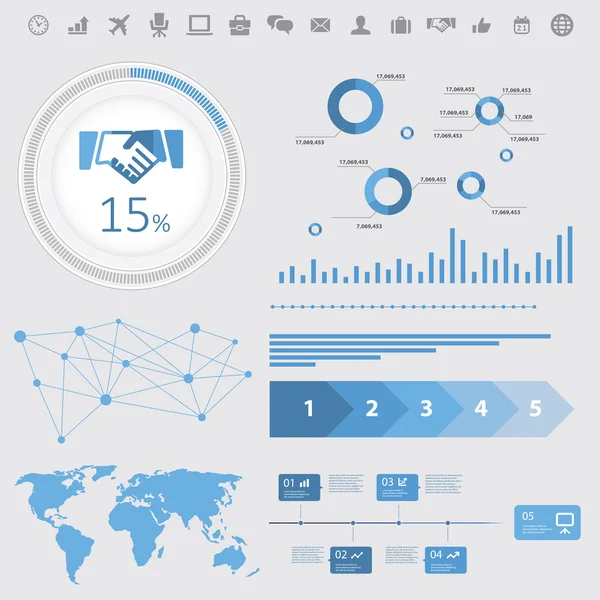 Elementos infográficos de negócios, estilo plano — Vetor de Stock