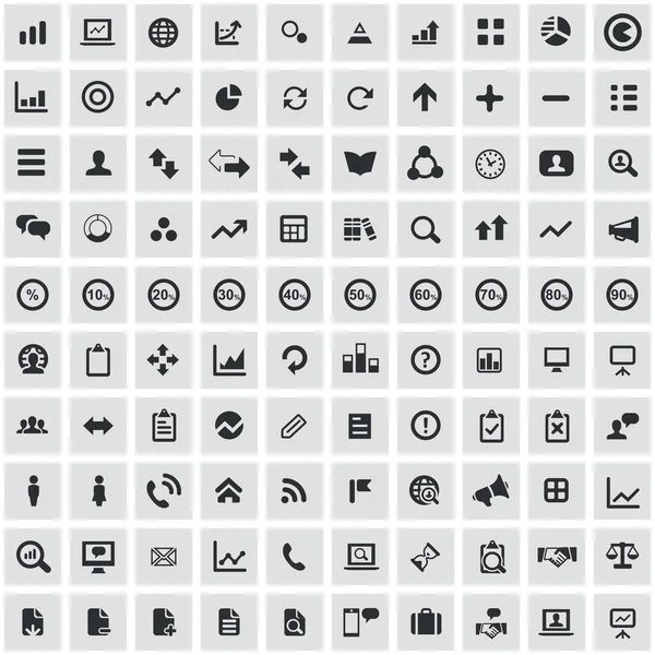 100 analytics, research icons — Stock Vector
