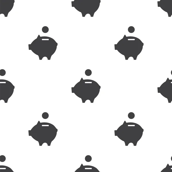 Moneybox piggy, vector seamless pattern — Stock Vector