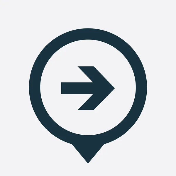 Arrow icon map pin — Stock Vector