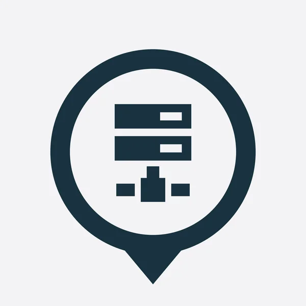 Netzlaufwerk Icon Map Pin — Stockvektor