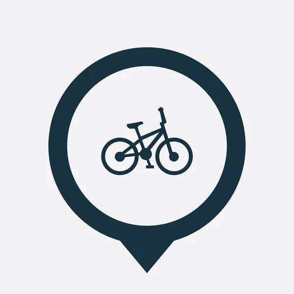 Pino de mapa de ícone de bicicleta — Vetor de Stock