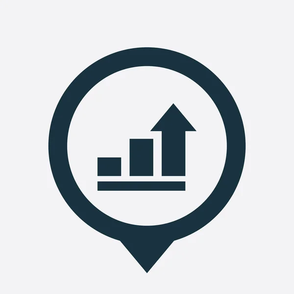 Diagrama de negócios, gráfico ícone pino de mapa — Vetor de Stock