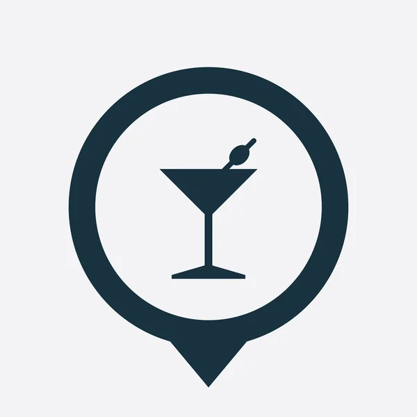Icône de cocktail carte pin — Image vectorielle