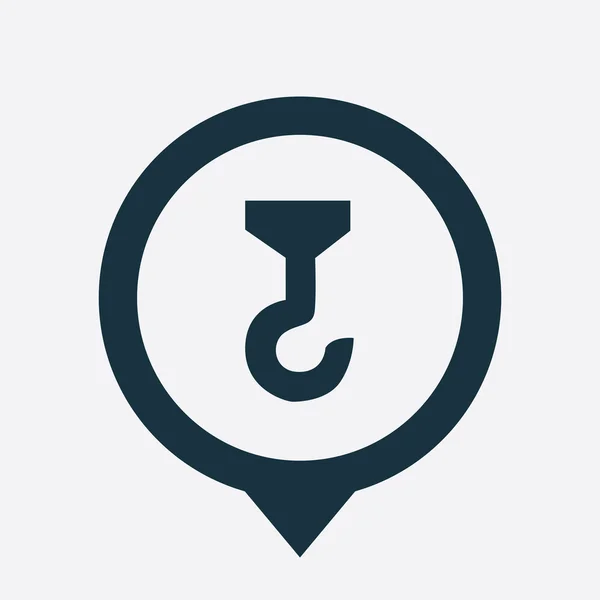 Crane icon map pin — Stock Vector
