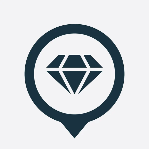 Diamond icon map pin — Stock Vector
