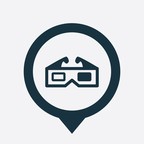 3D Film Icon Map Pin — Stockvektor