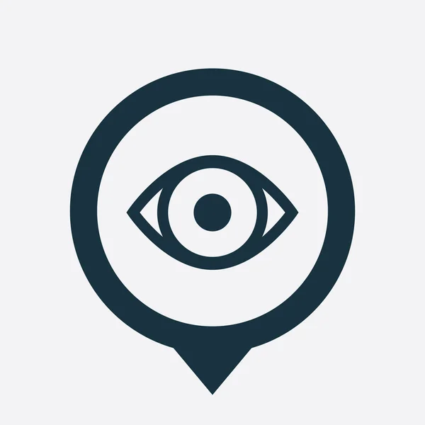 Oog pictogram kaart pin — Stockvector