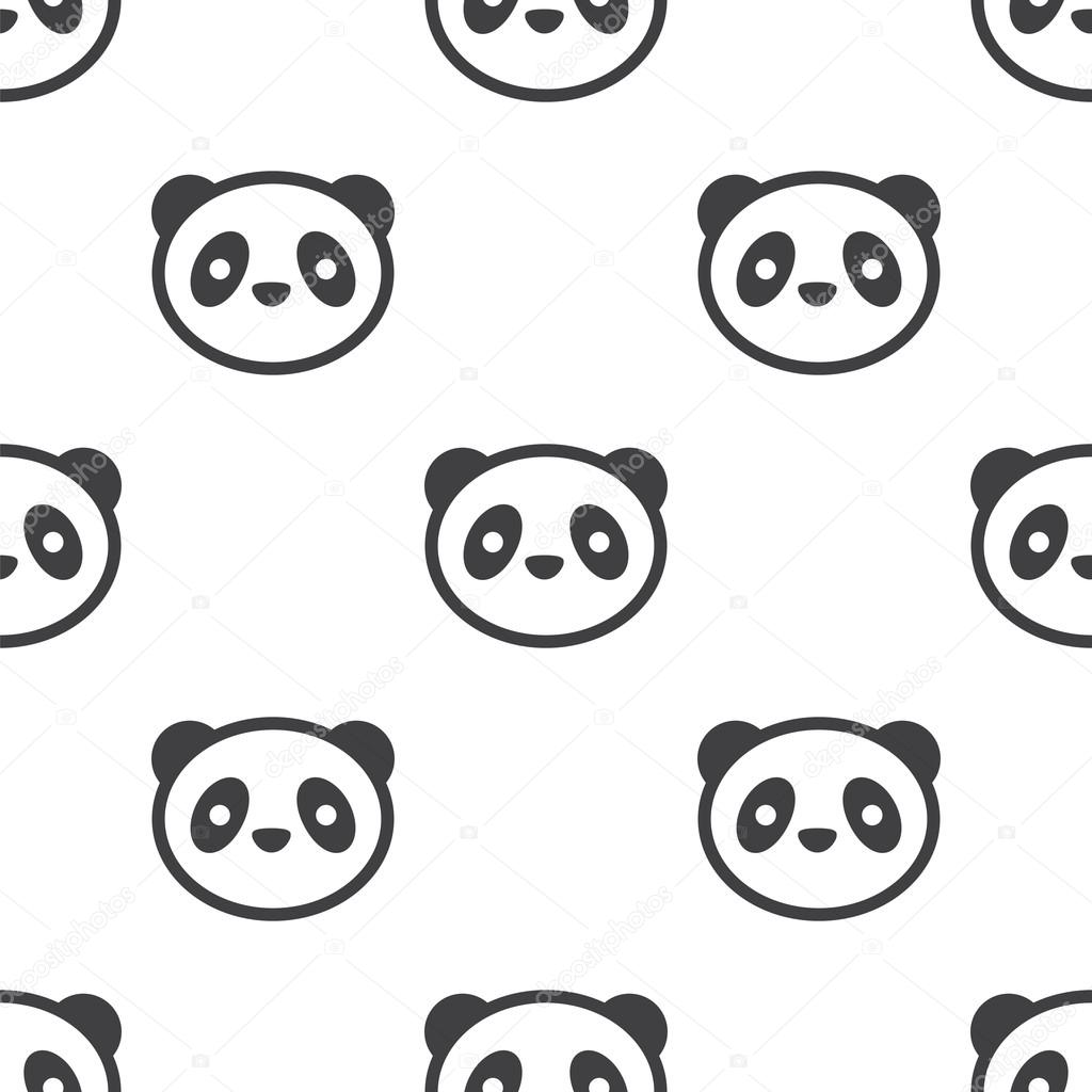 panda, vector seamless pattern