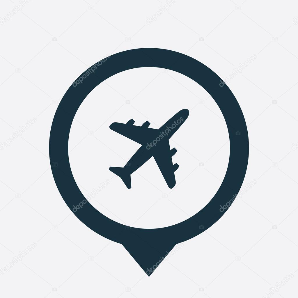 airplane icon map pin