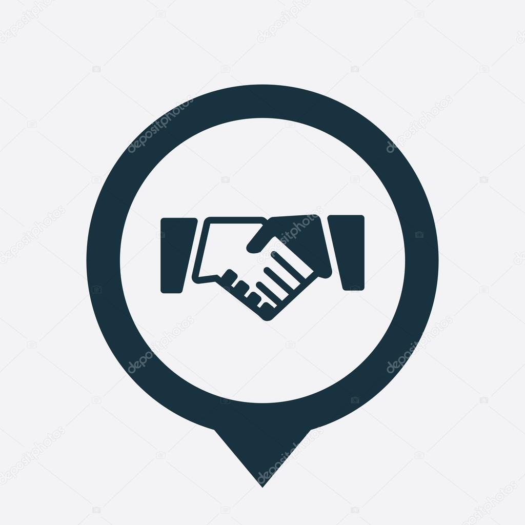 Handshake icon map pin