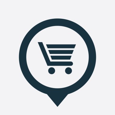 alışveriş sepeti simgesini harita PIN