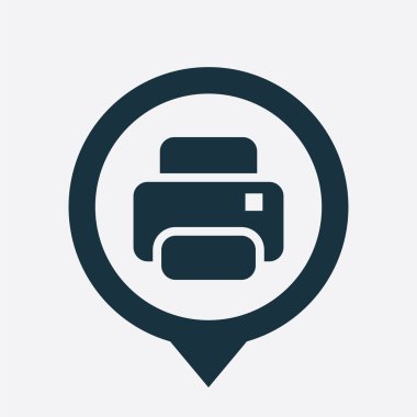 Yazıcı simgesi harita PIN