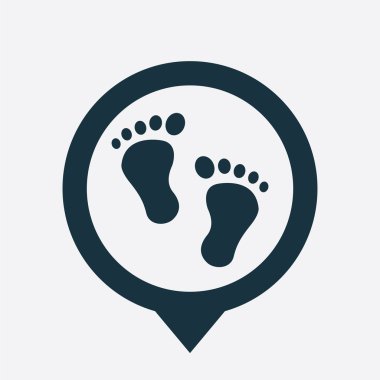 ayak izleri simge harita PIN